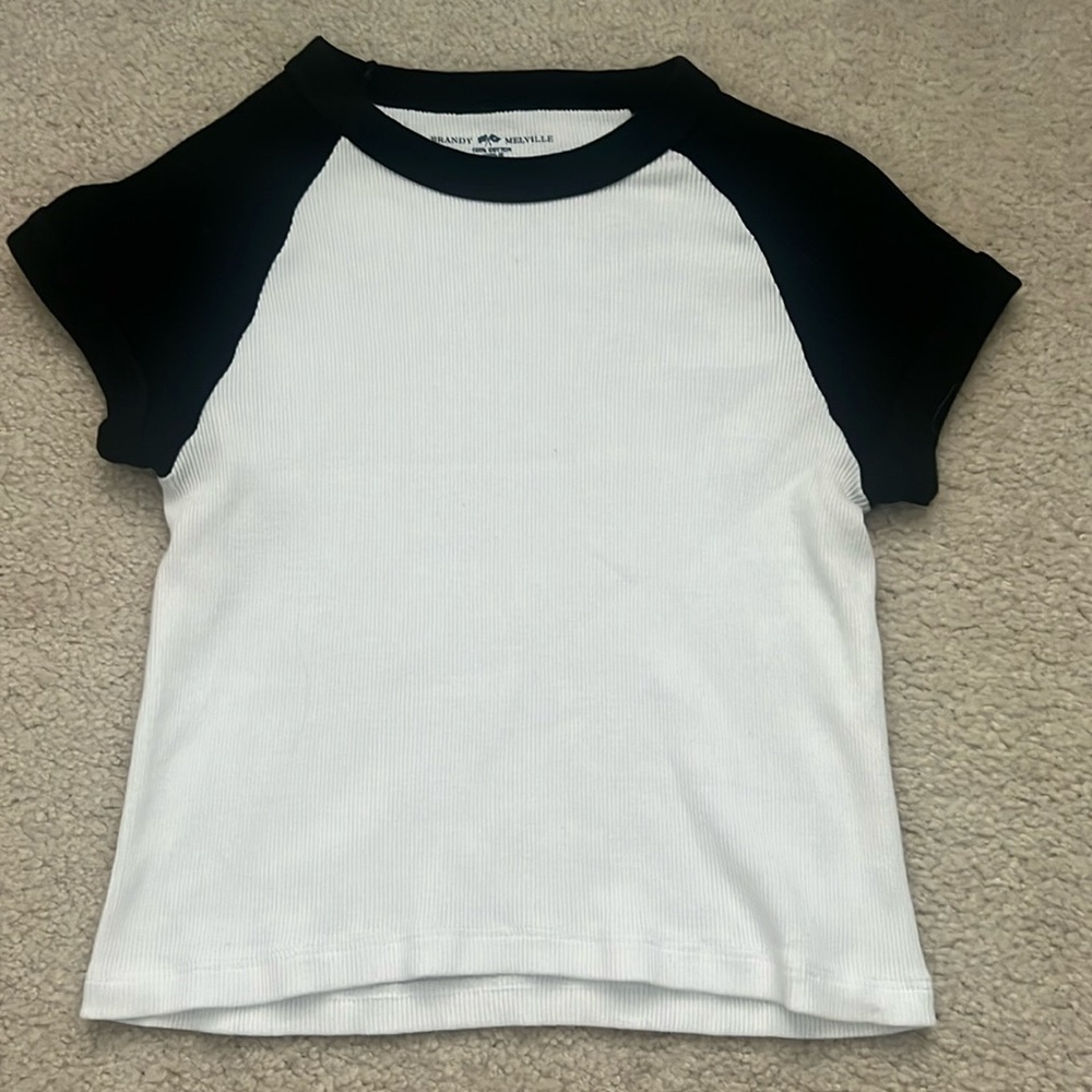 Brandy Melville black and white cropped shirt